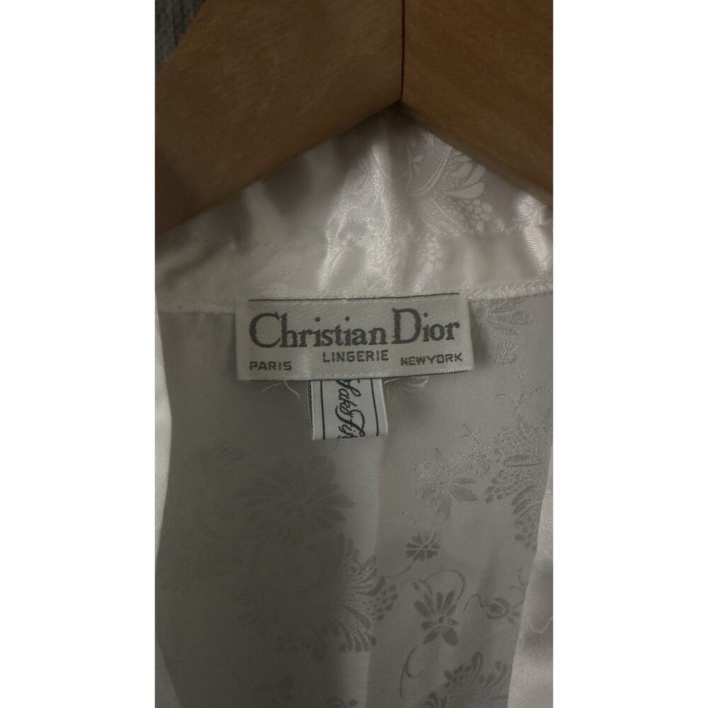 Vintage Christian Dior Lingerie Robe Lace Size Large - Belt Missing - Picture 3 of 6